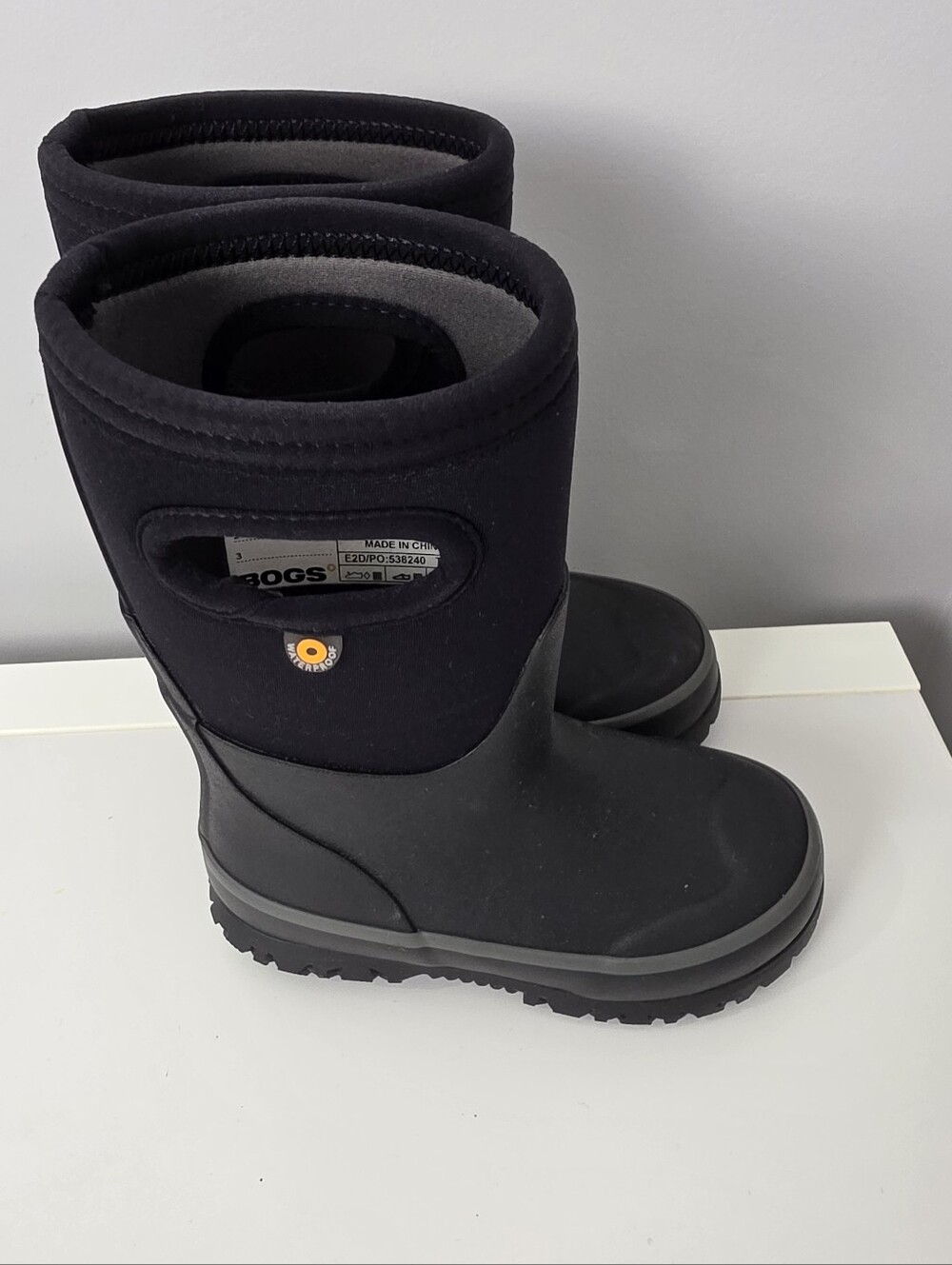 Bogs Kids Grasp Solid Waterproof Winter Rain Boots Black Toddler Infant Size 8 - Picture 13 of 16